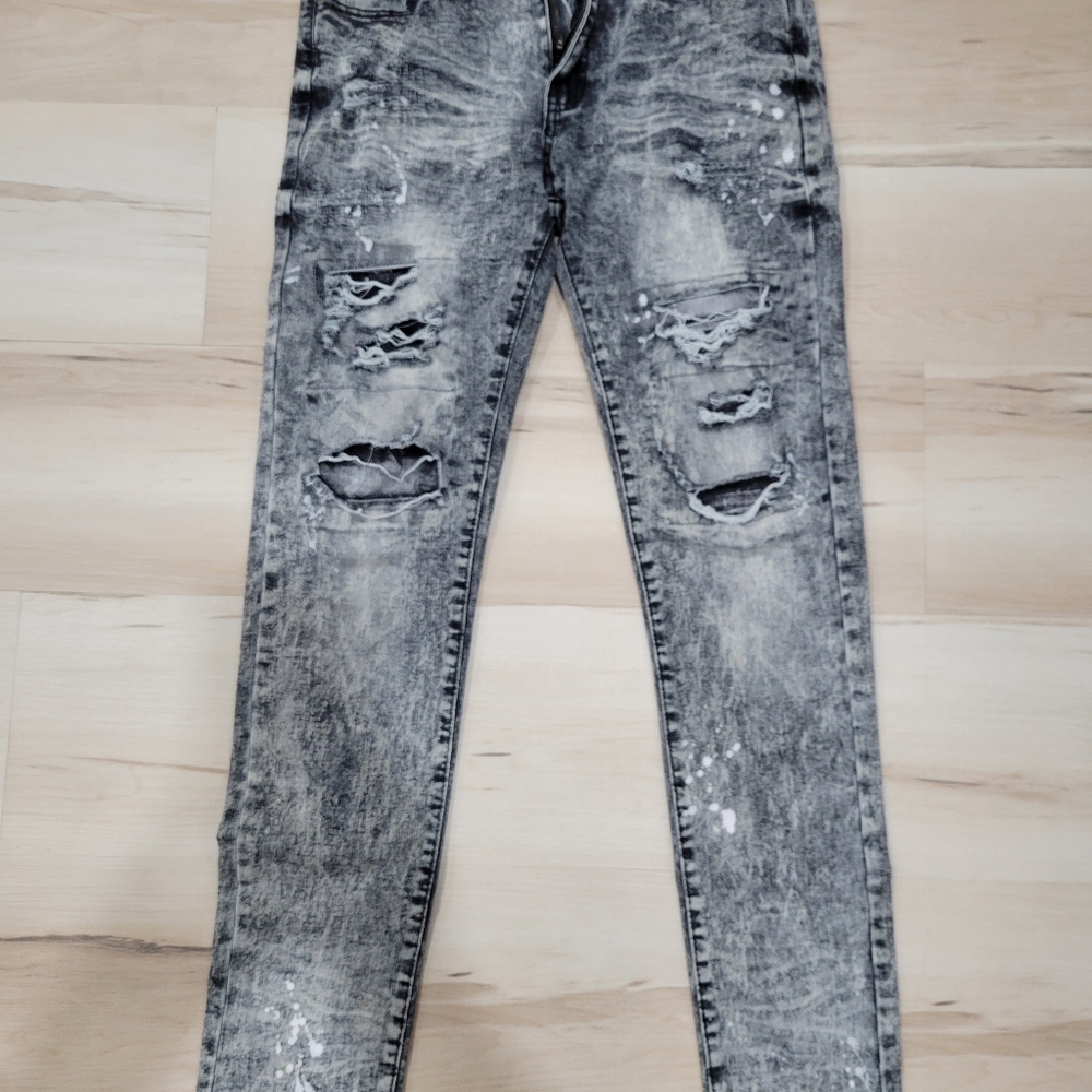 Distressed Gray Jeans
